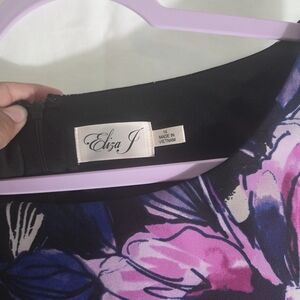 Eliza J Black and Purple Floral Dress